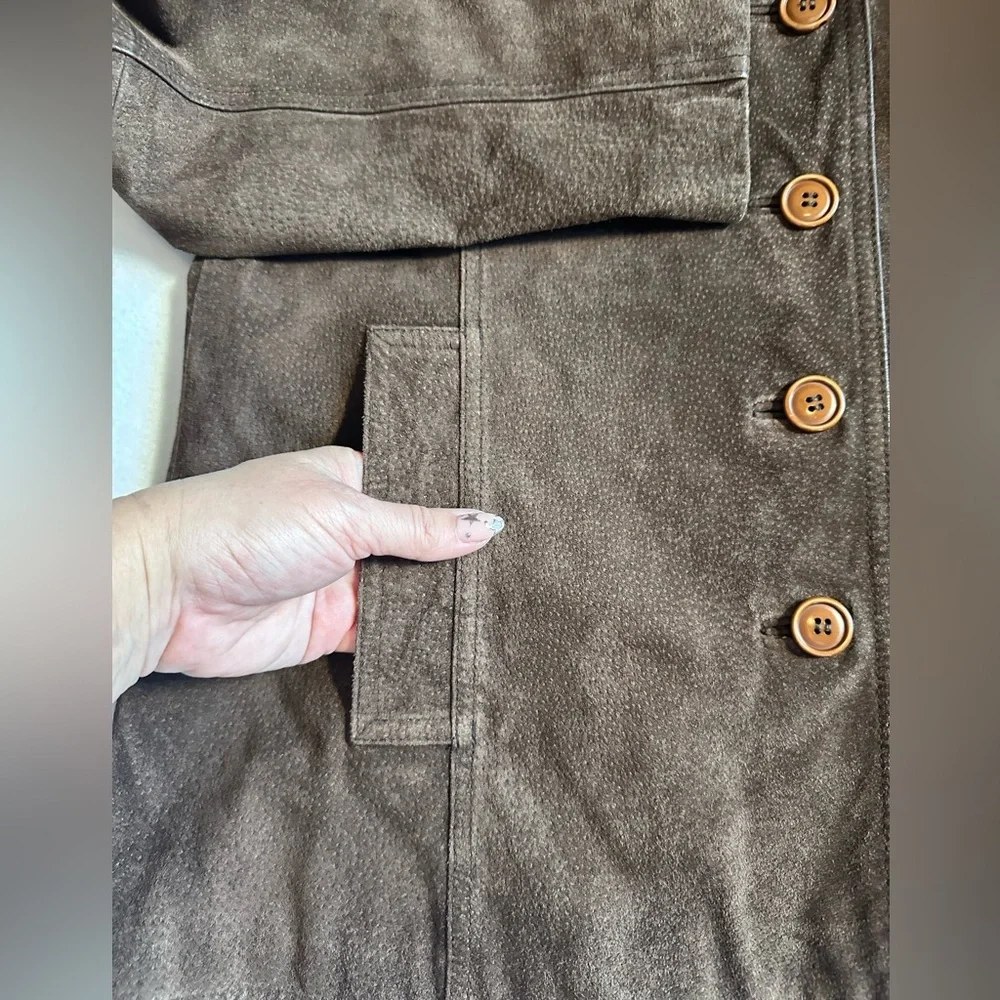 Limited Leather Women’s Brown Leather Jacket Western Button Front Size Large - Picture 2 of 6